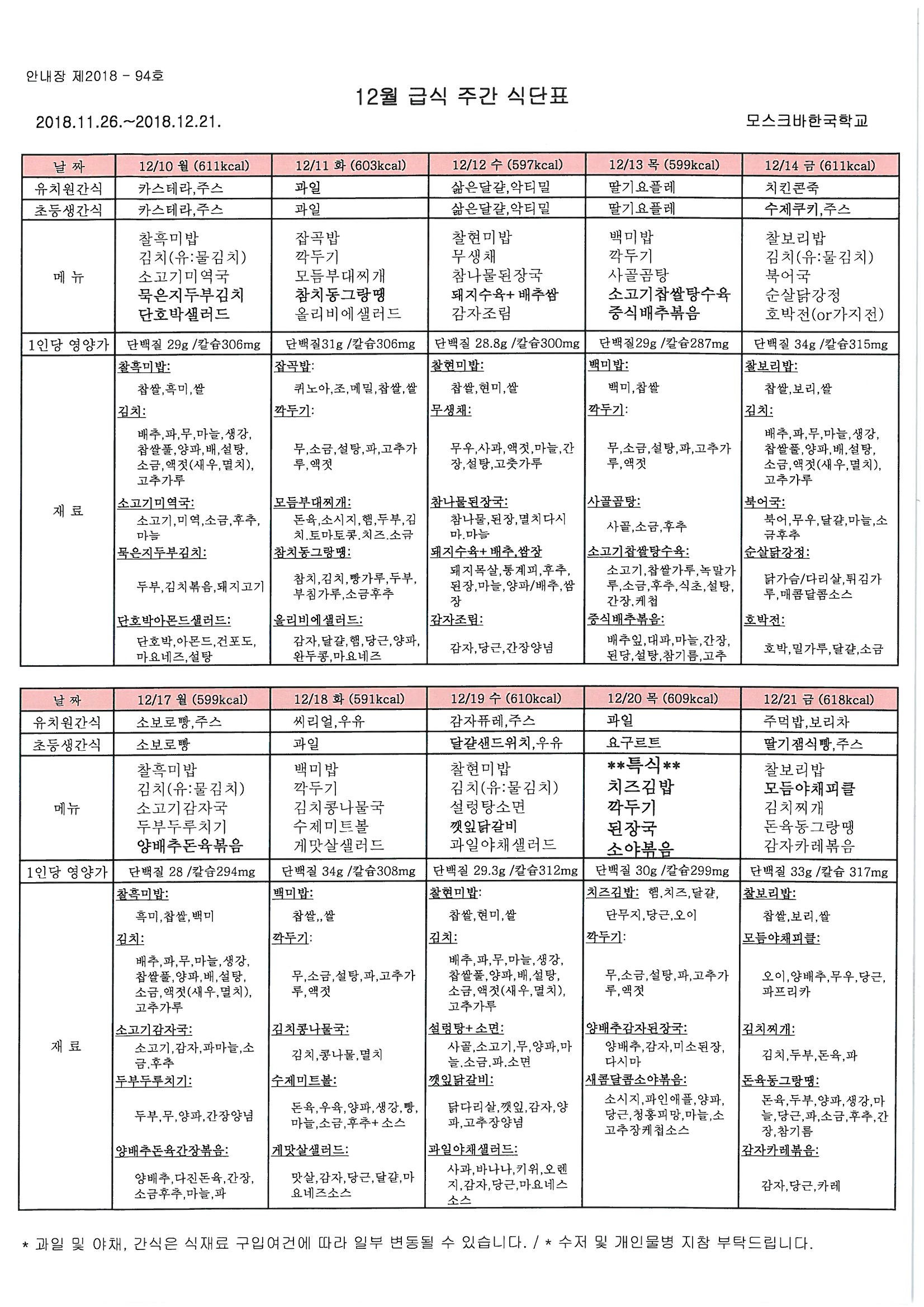 2018�� 12�� �޽ĽĴ� �ȳ�